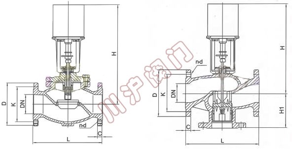 VB7000電動調(diào)節(jié)閥型號及尺寸