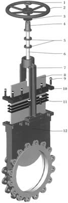 PZ973電動(dòng)刀型閘閥部件材質(zhì)說明