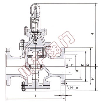Y43H蒸氣減壓閥,結(jié)構(gòu)圖