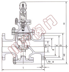 Y43H先導活塞式蒸汽減壓閥 ,結構圖