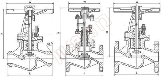 國(guó)標(biāo)波紋管截止閥,結(jié)構(gòu)圖