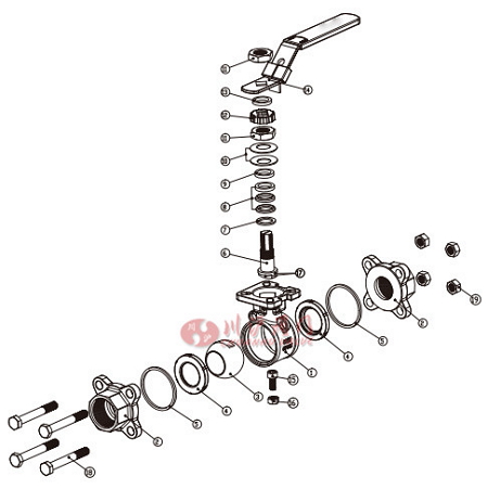 高平臺3片式球閥內(nèi)部圖